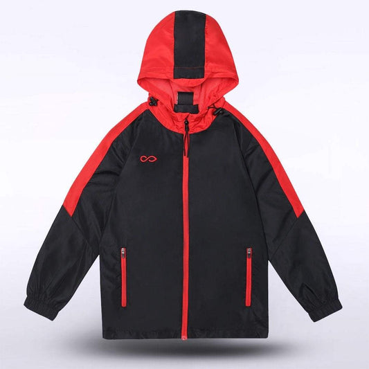 Pure - Customized Kids Waterproof Hooded Black Rain Jacket